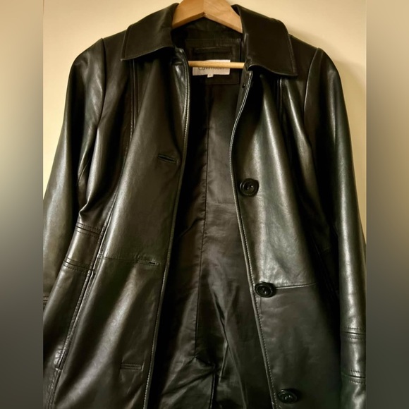 Calvin Klein Black Leather Jacket - Picture 3 of 5